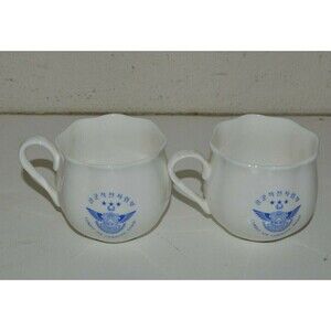 Vintage Combat Air Command ROKAF Bone China KOREA Coffee Mug Set Air Force